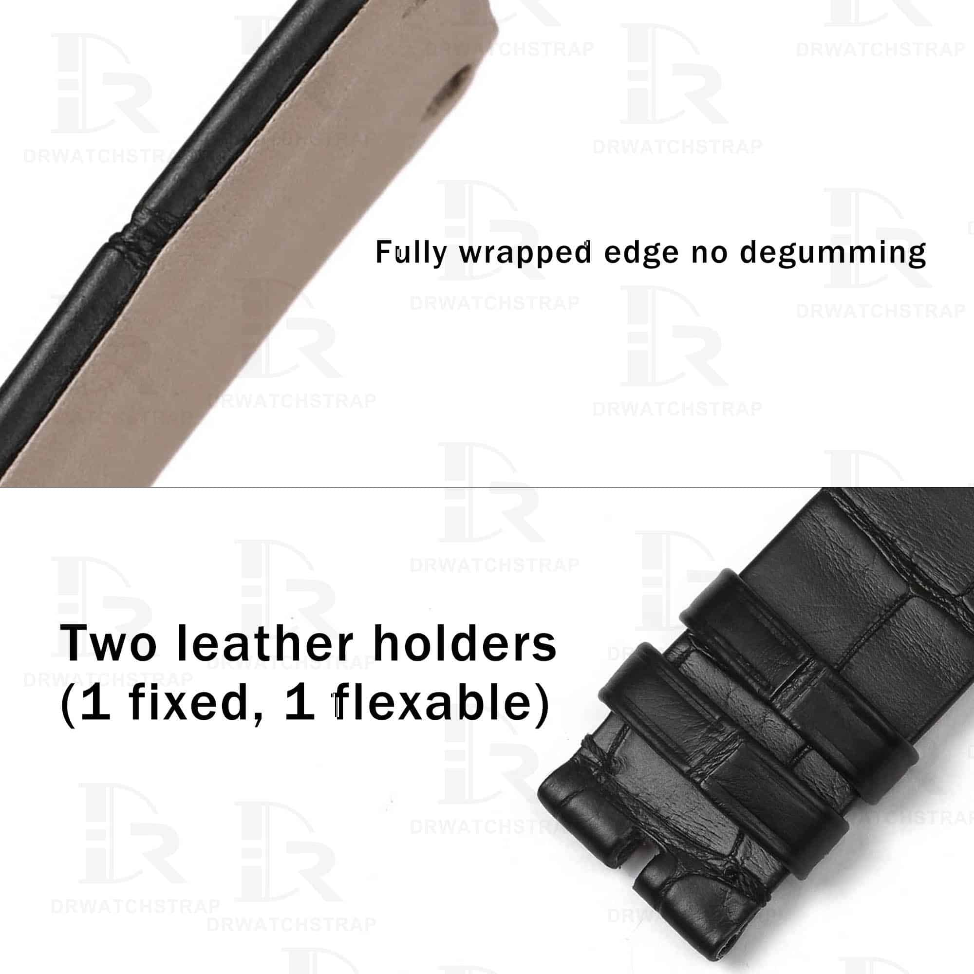 Buy custom Piaget Limelight Magic Hour Black leather watch straps 20mm for sale (2)