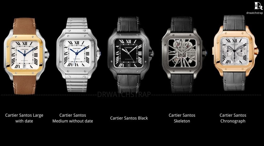 Cartier santos sizes hotsell