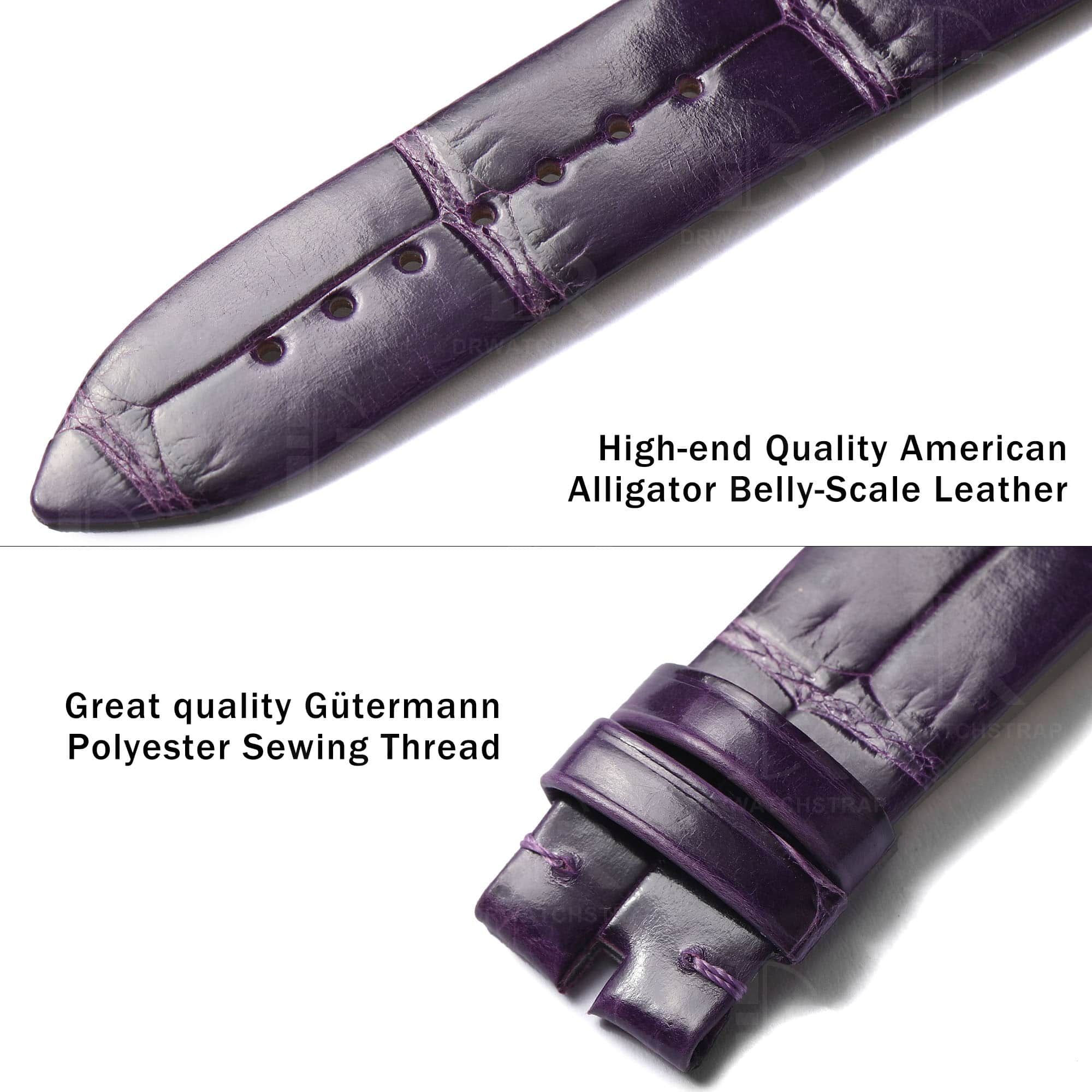 buy custom Piaget Limelight Magic Hour Purple leather watchstraps 20mm for sale (3)