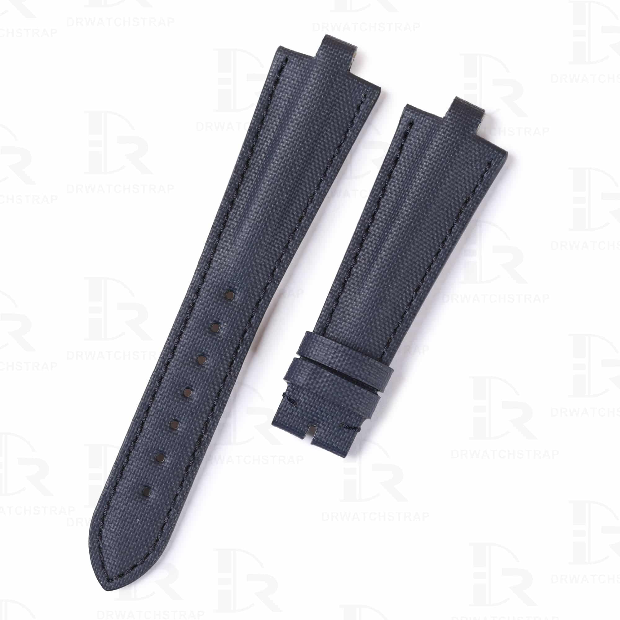 Custom high-end quality blue nylon canvas replacement watch strap & watch band for Bvlgari Diagono Aluminium al38a L3276 watch from DRWatchstrap online - Shop the handmade nylon strap with the best kevlar canvas material at a low price