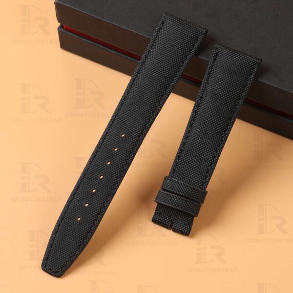 Buy custom IWC Black canvas watch strap 16mm 18mm 20mm 22mm for IWC Portofino / Portuguese / Big Pilot's, replacement watch band for sale