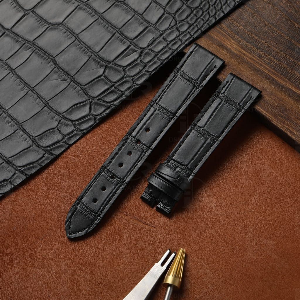 Soft and Pliable alligator leather material watch strap