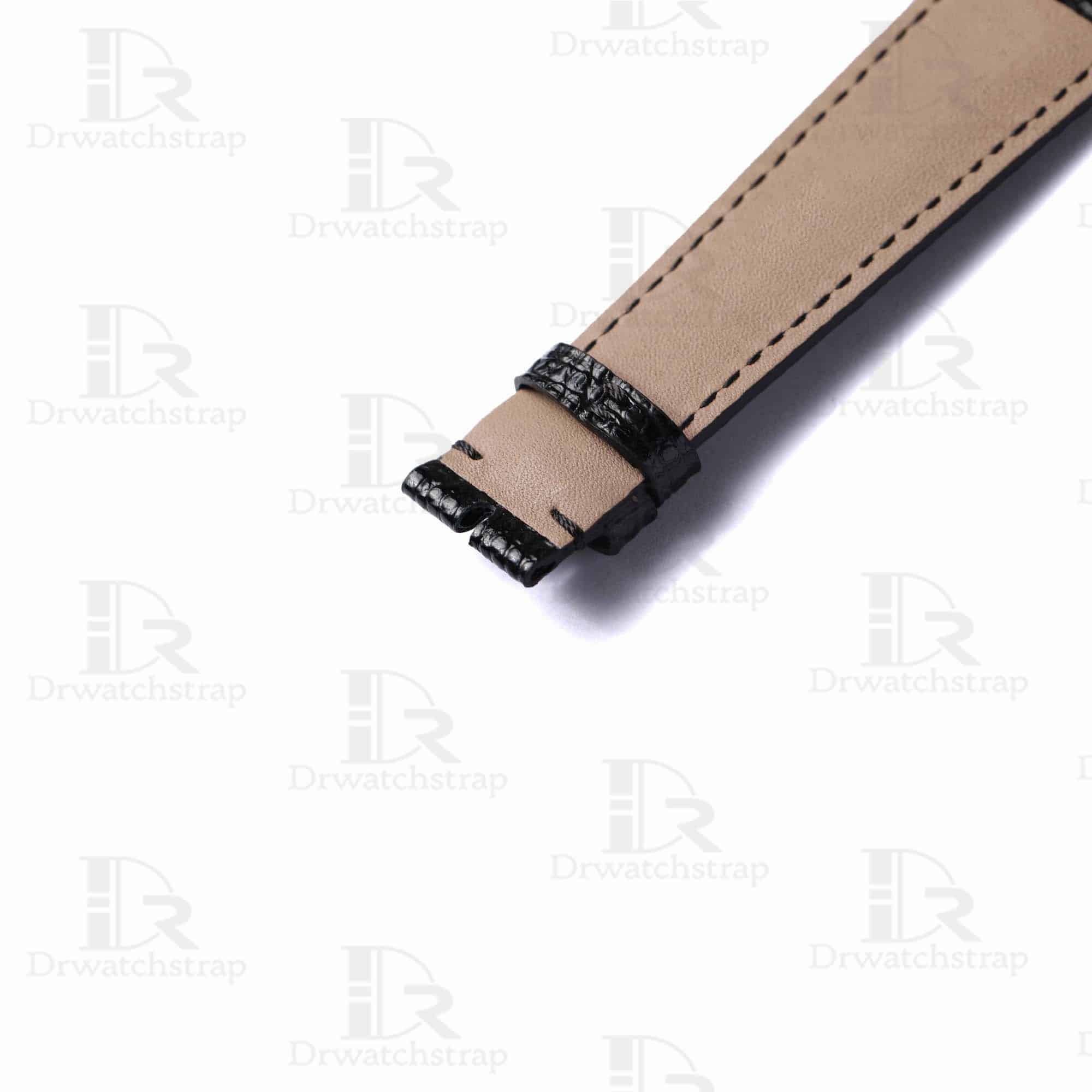 Shop the genuine best quality lizard skinleather material Black 20mm custom Rolex straps & watch bands replacement for Rolex luxury watches from DR watchstrap for sale at a low price - shop the premium Grade A leather watch strap and watch band online at a discount price