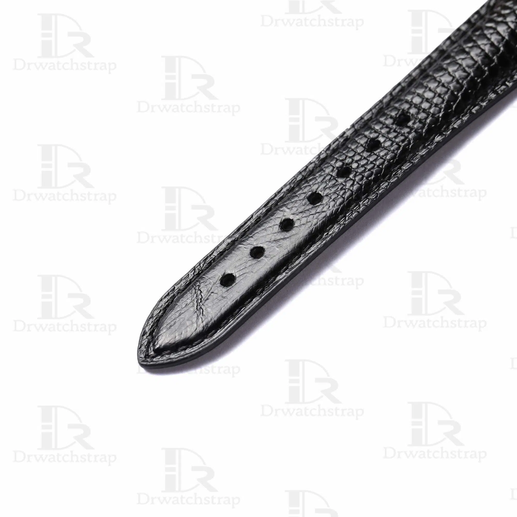 Custom Rolex Black Lizard skinleather watch band 20mm for sale (3)