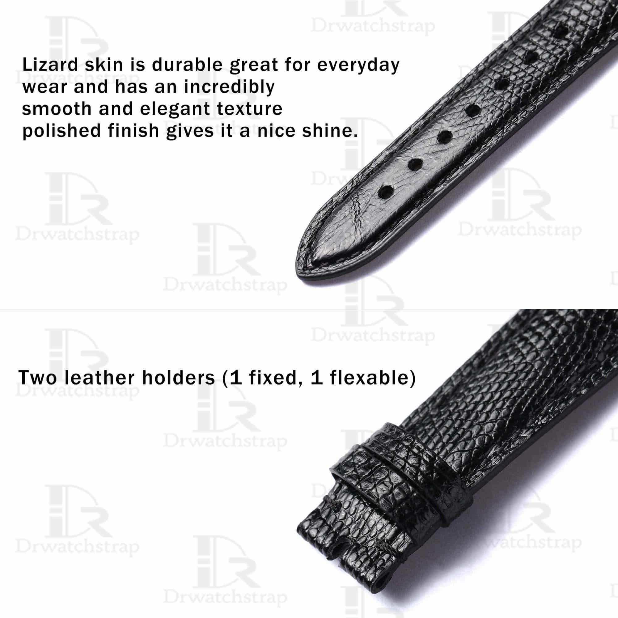 Shop the genuine best quality lizard skinleather material Black 20mm custom Rolex straps & watch bands replacement for Rolex luxury watches from DR watchstrap for sale at a low price - shop the premium Grade A leather watch strap and watchband online at a discount price