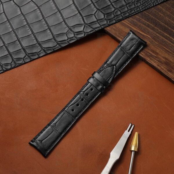 Custom jaeger lecoultre master compressor Black leather watchband 20mm 21mm for sale (1)