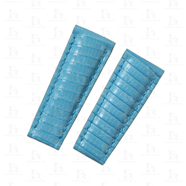 Custom Sky blue Lizard leather watch strap Replacement for Rolex daytona (2)