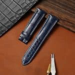 Best quality genuine blue alligator replacement blue leather strap and watch band for IWC Portofino Portugieser Chronograph watches online for sale at a low price - Custom OEM watchbands