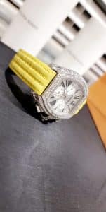 Custom black kelvar watch strap for Cartier Roadster