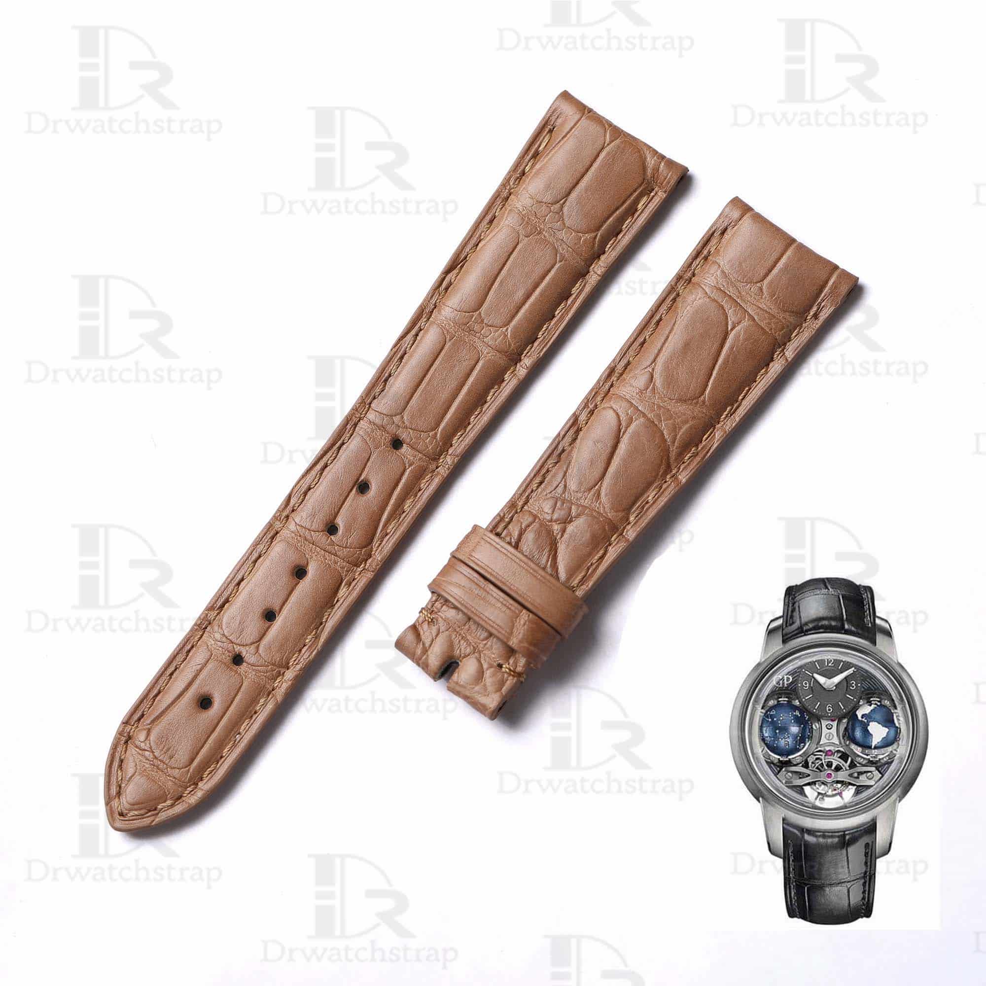 buy custom Girard Perregaux World Time Series 49870 Khaki leather strap 20mm 21mm 22mm for sale