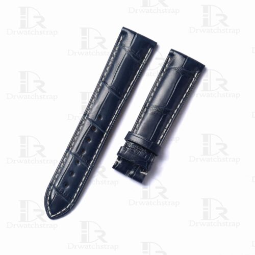 handmade Custom longines Blue leather watchbands 21mm for sale