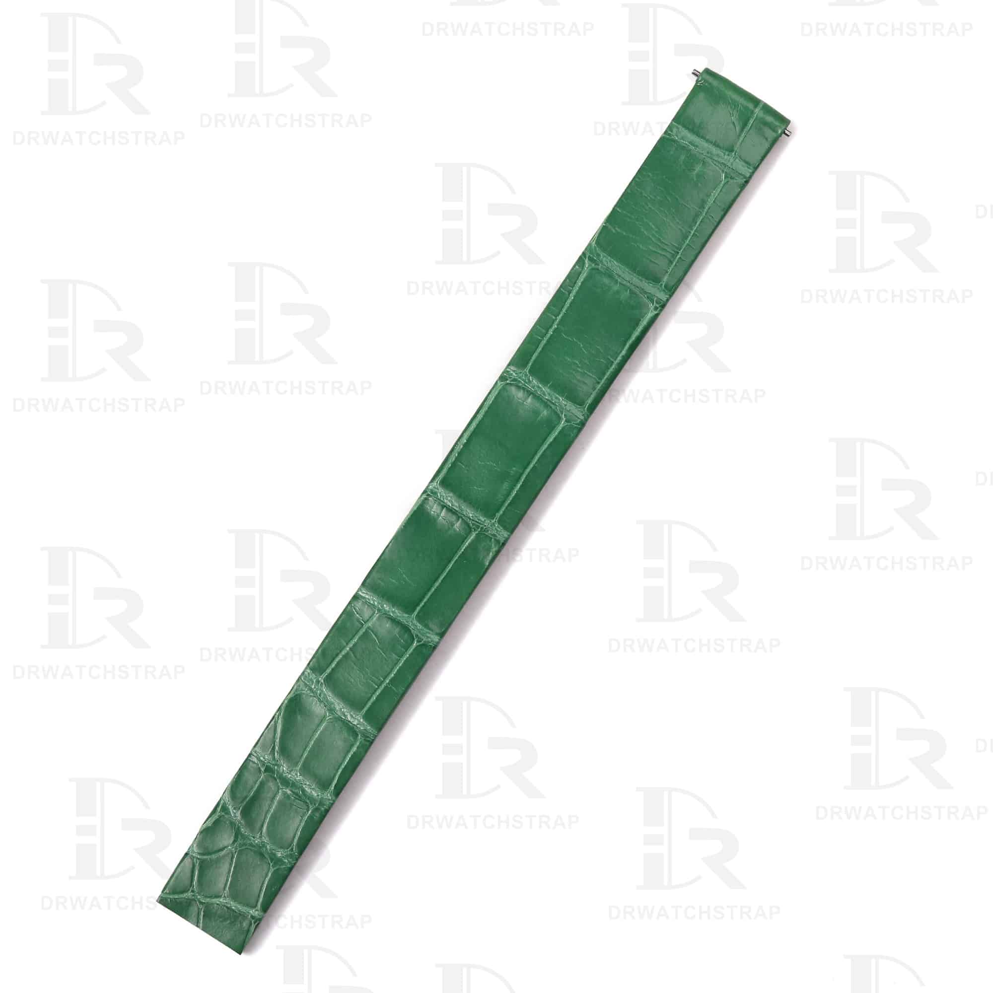 Custom Amerian alligator High-gloss Green leather watch straps & watch bands replacement for Piaget Miss Protocole luxury watch (1)
