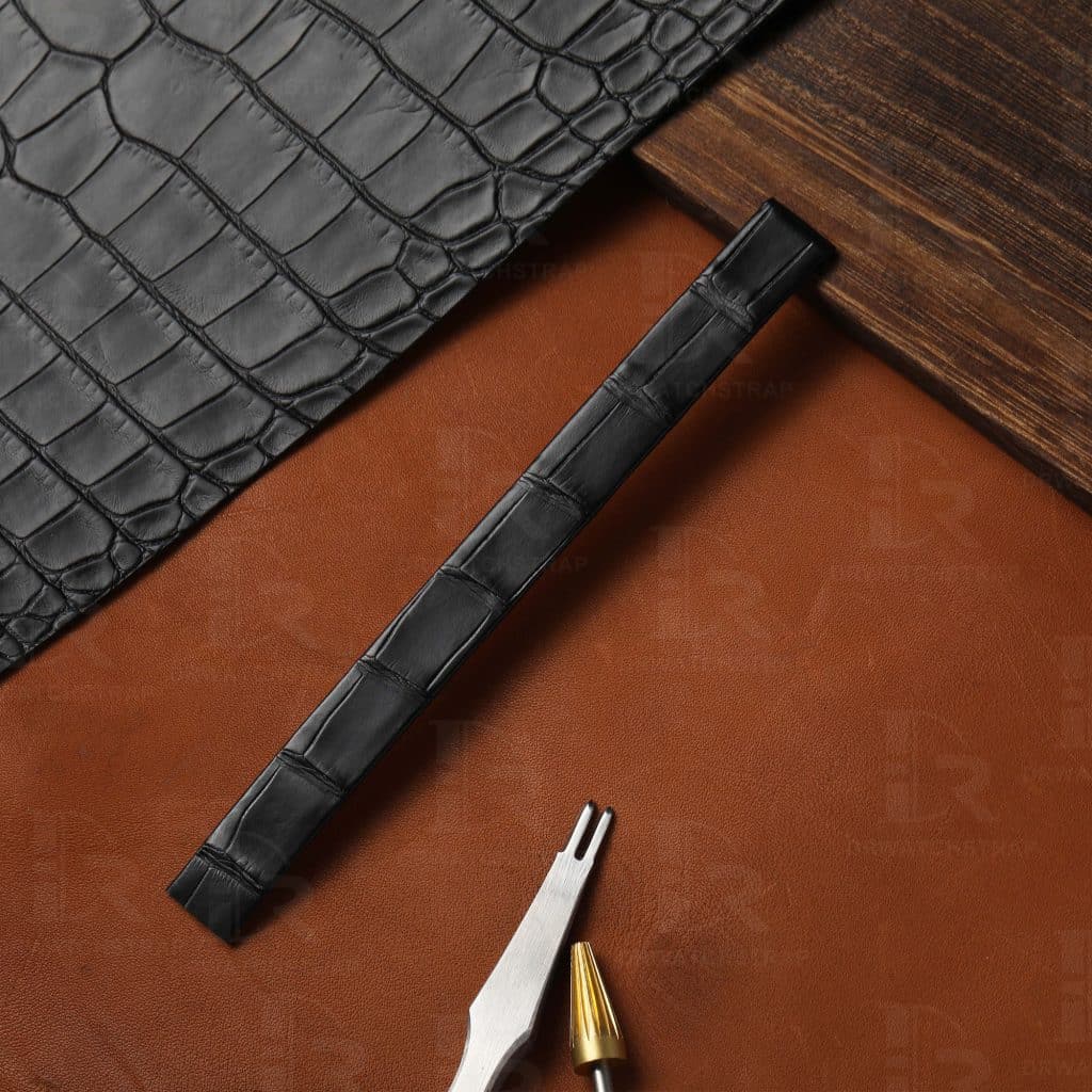 Quick Release one click black alligator leather watch strap fit for Hublot Big Bang Unico watchband