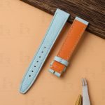 Hermes watch band blue Heure H leather strap replacement