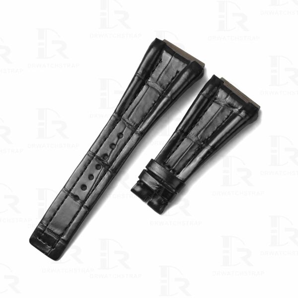 Genuine Black alligator leather watch strap