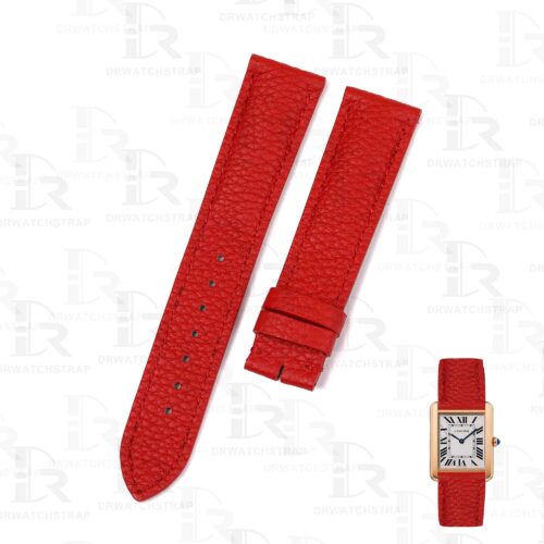 Premium Epsom leather watch strap replacement for Cartier Tank & Ronde Solo watch
