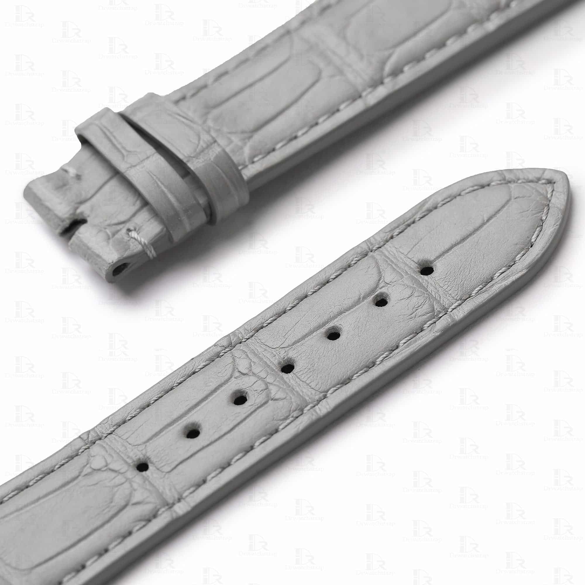 Gray alligator leather watch band