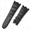 Buy custom Audemars Piguet GMT Perpetual Calendar Black leather strap 23mm 26mm 28mm 30mm handmade for sale