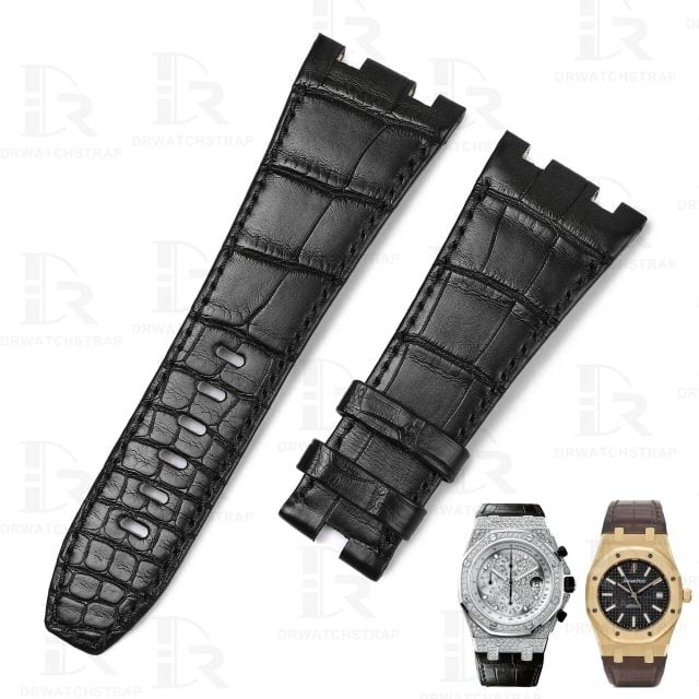Audemars Piguet Black Strap Royal Oak Black Alligator Leather