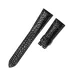 Buy Custom curved end Girard Perregaux Black leather watch band 20mm handmade for sale