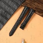replacement Black alligator leather strap for for Cartier Tank & Ronde Solo u2013 Customized