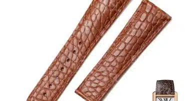 Custom cartier tank must de Cartier Quick Release Brown leather watch band 16mm 17.5mm 18mm 20mm 23mm handmade for sale (1)