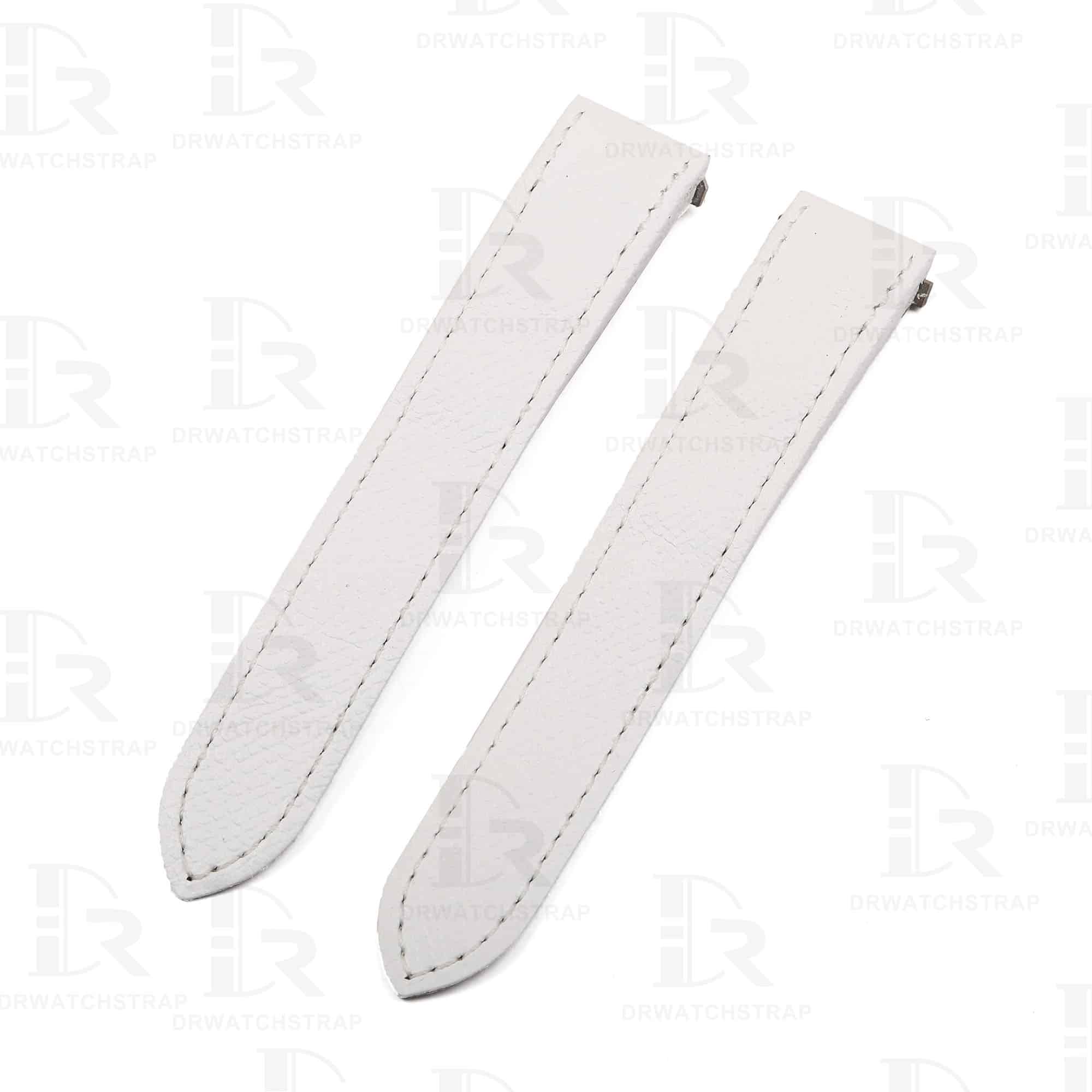 Quickswitch epsom White leather watch strap replacement for Cartier Roadster Chronograph, XL, 2510, GMT 19mm 20mm