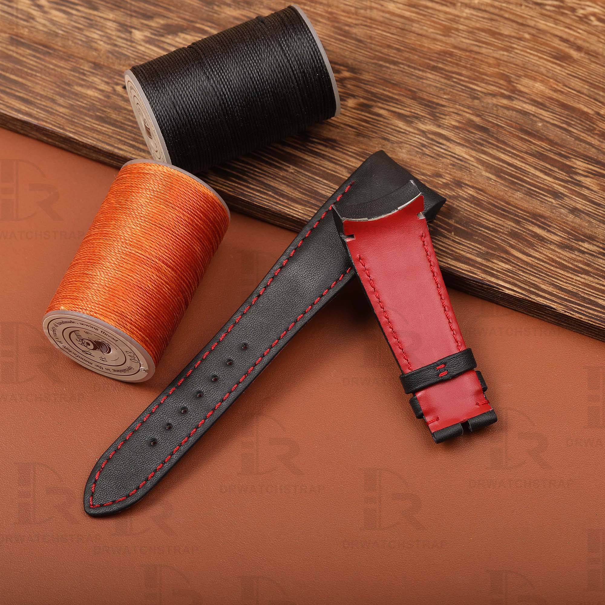 Custom leather strap for Tudor Fastrider Ducati | Drwatchstrap