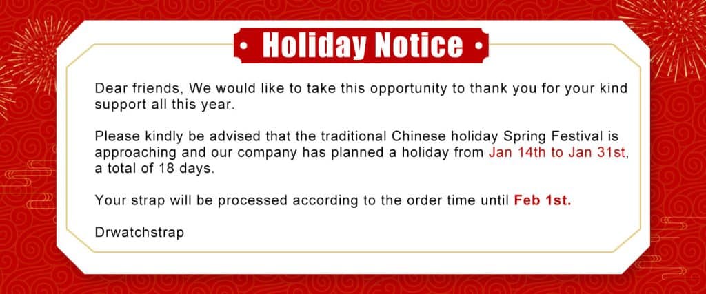 Notice for Chinese New Year Holiday 2023