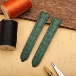 Custom replacement Green alligator crocodile leather strap for Cartier Calibre Dive watch strap and watch band