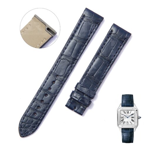 Buy Custom Quickswitch alligator navy blue leather watch strap replacement for Cartier Santos Dumont medium large watch (1) Buy Custom Quickswitch alligator navy blue leather watch strap replacement for Cartier Santos Dumont medium large watch (1)