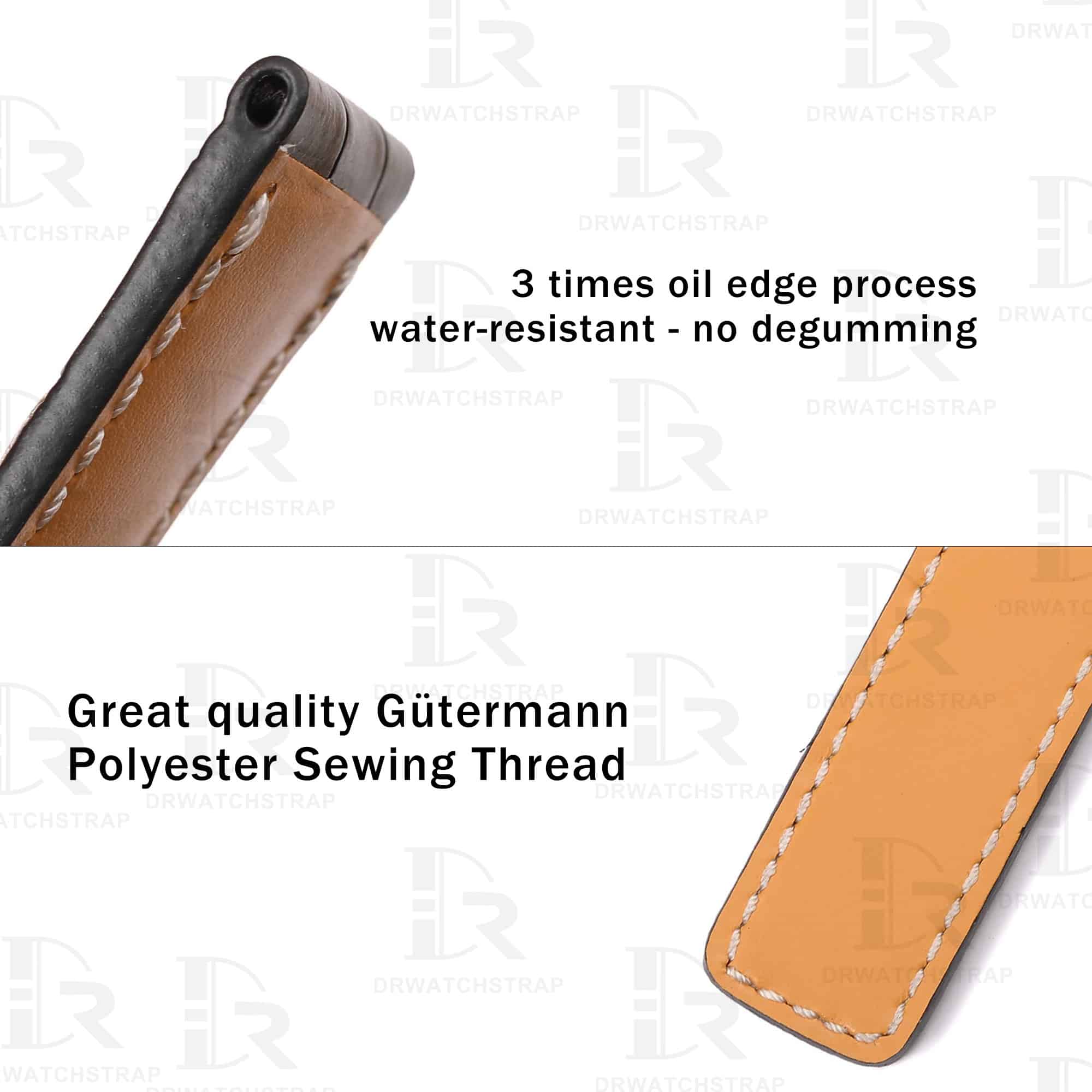 Custom alligator Black leather watch strap 20mm 22mm for Breitling Navitimer straps (3)