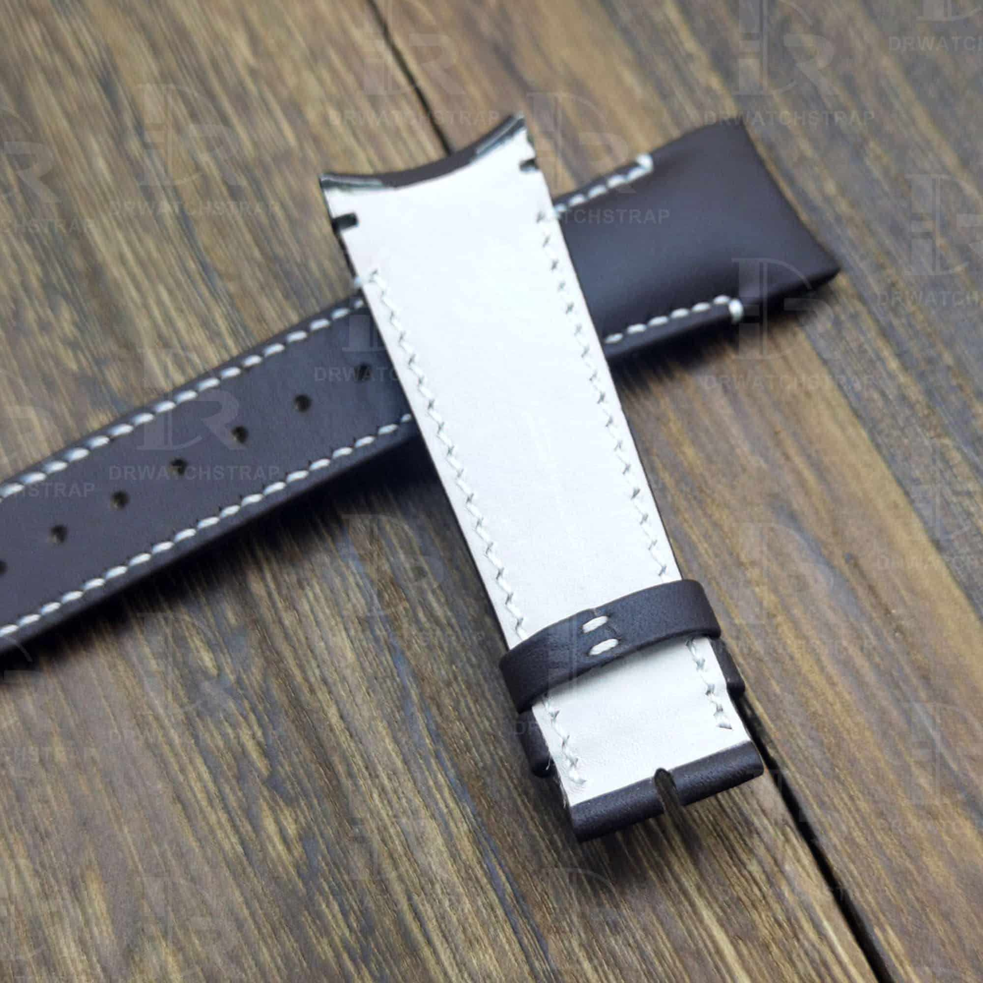 Custom Brown replacement leather watch straps for Breguet Type XX XXI XXII 3810 luxury watch