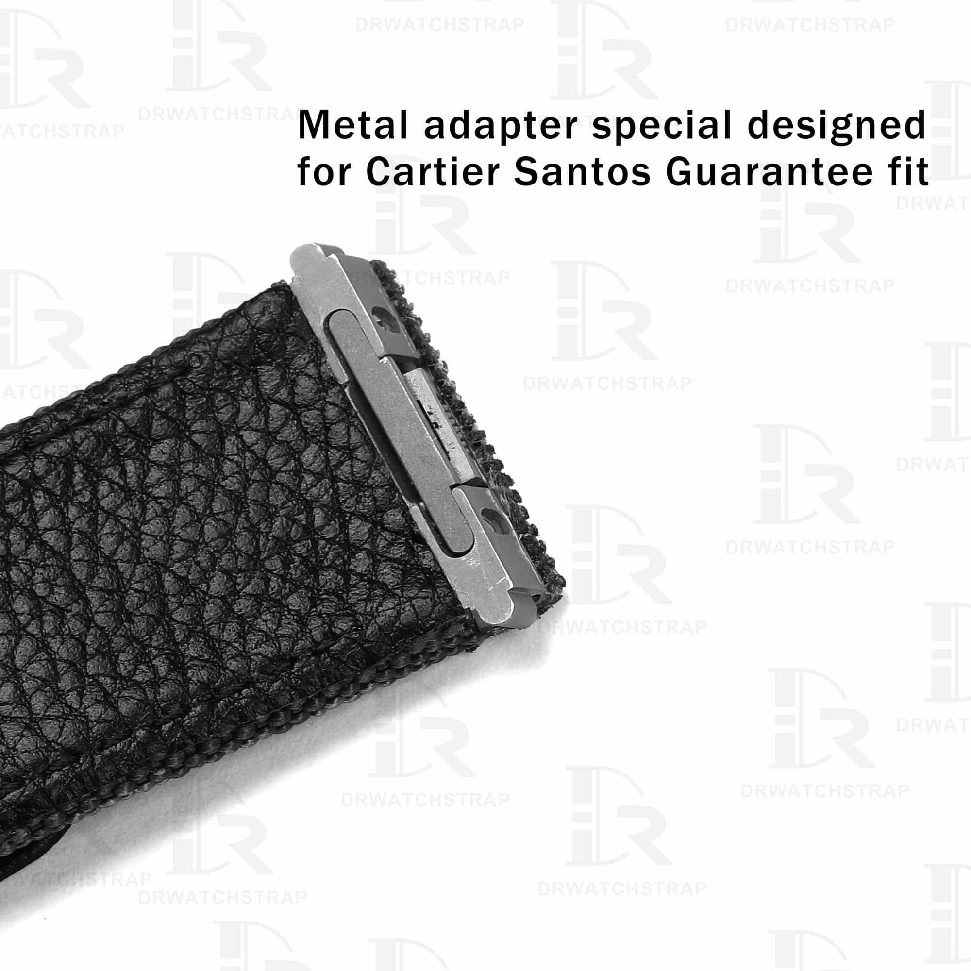Buy custom Cartier Santos Black nylon straps 21mm 19mm handmade for sale (2)