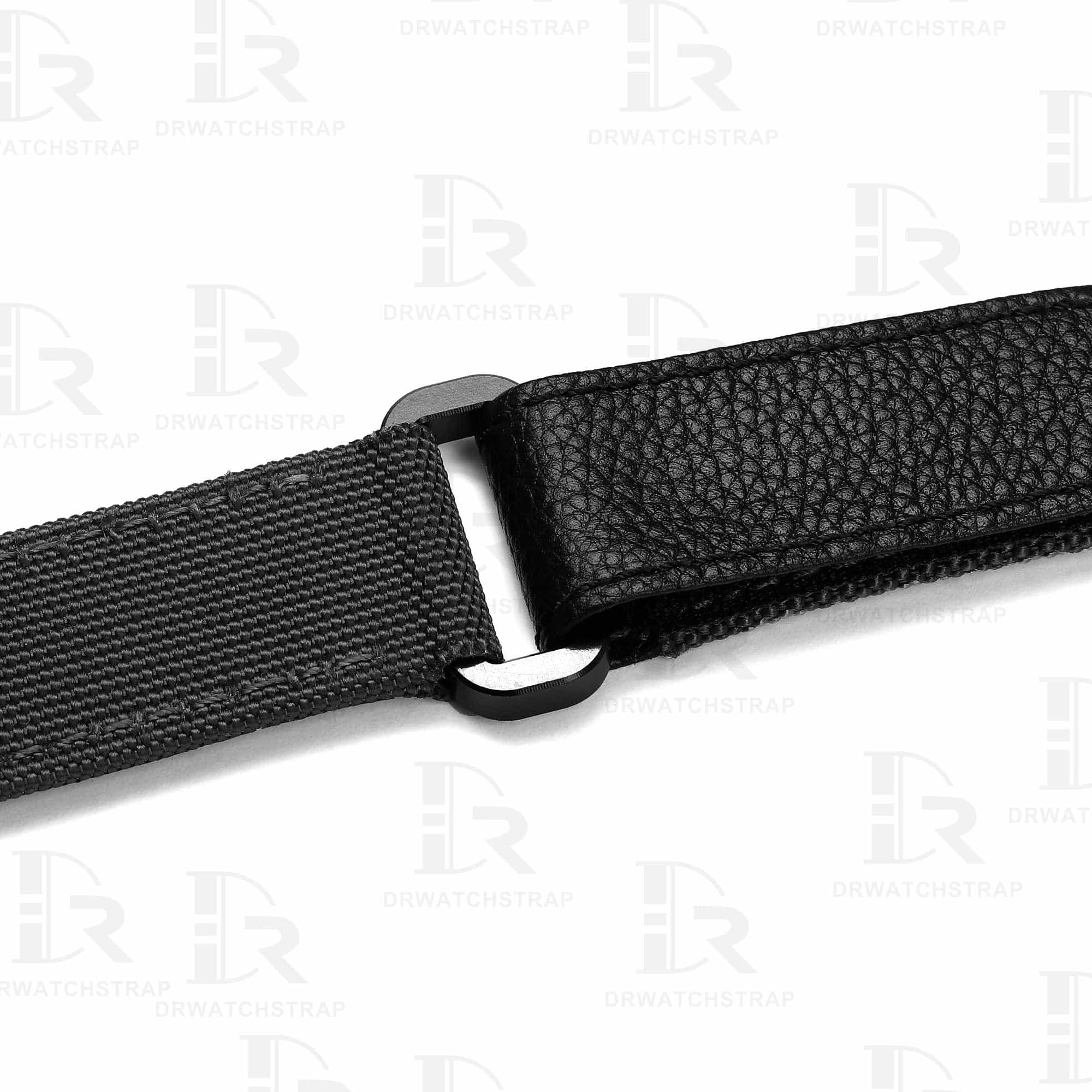 Buy custom Cartier Santos Black nylon watchband 21mm 19mm handmade for sale (2)