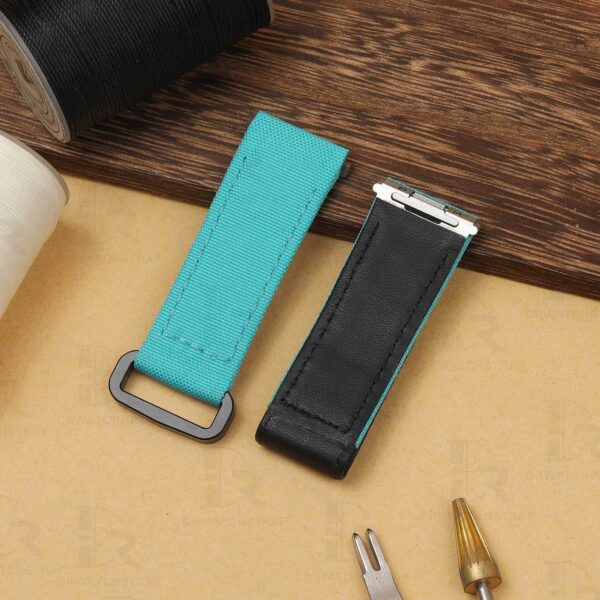 Buy custom Cartier Santos Tiffany Blue nylon watch band 21mm 19mm handmade for sale (3)