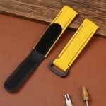 Buy Custom Hublot Spirit of Big Bang 647 Moonphase Canvas Pattern Black Rubber Velcro strap Handmade watch straps