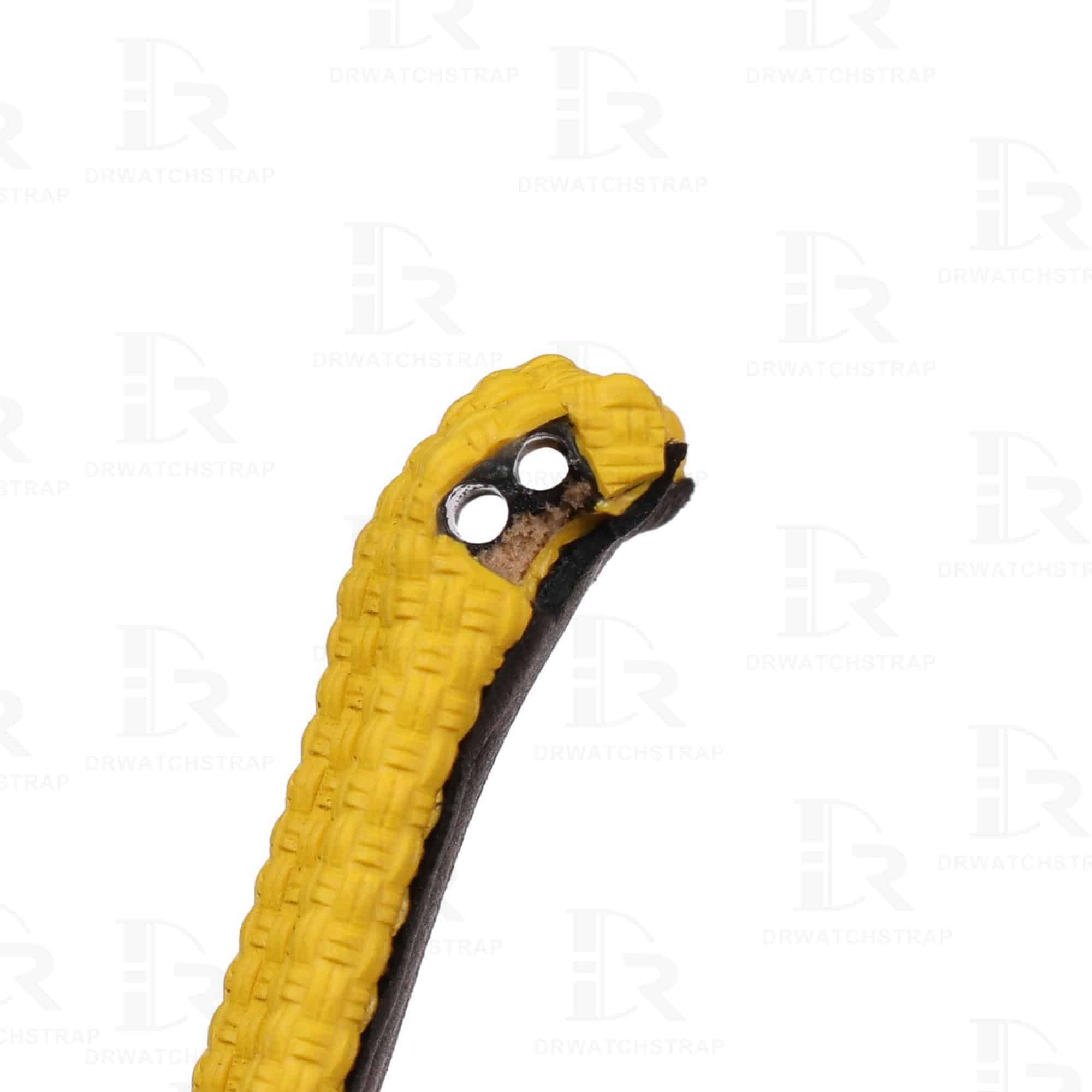 Buy custom Rolex DIW Daytona Yellow Rubber carbon strap 20mm handmade for sale (6)