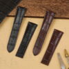 Buy Custom Cartier Tank Must Black leather watch band 23mm handmade for sale