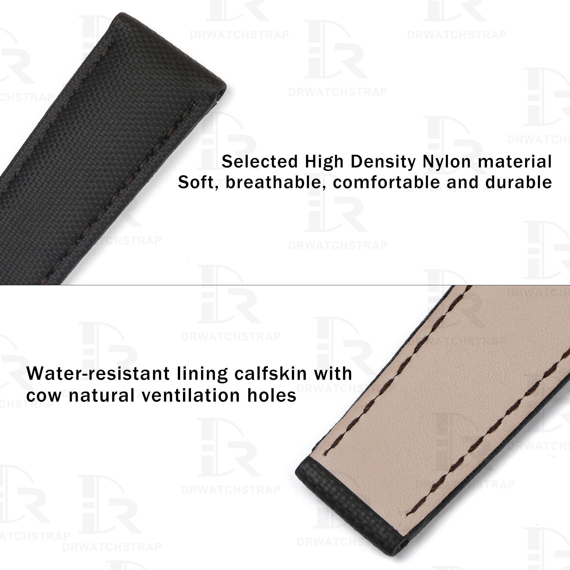 Buy custom Rolex Black nylon straps 20mm handmade for Rolex sale (2)
