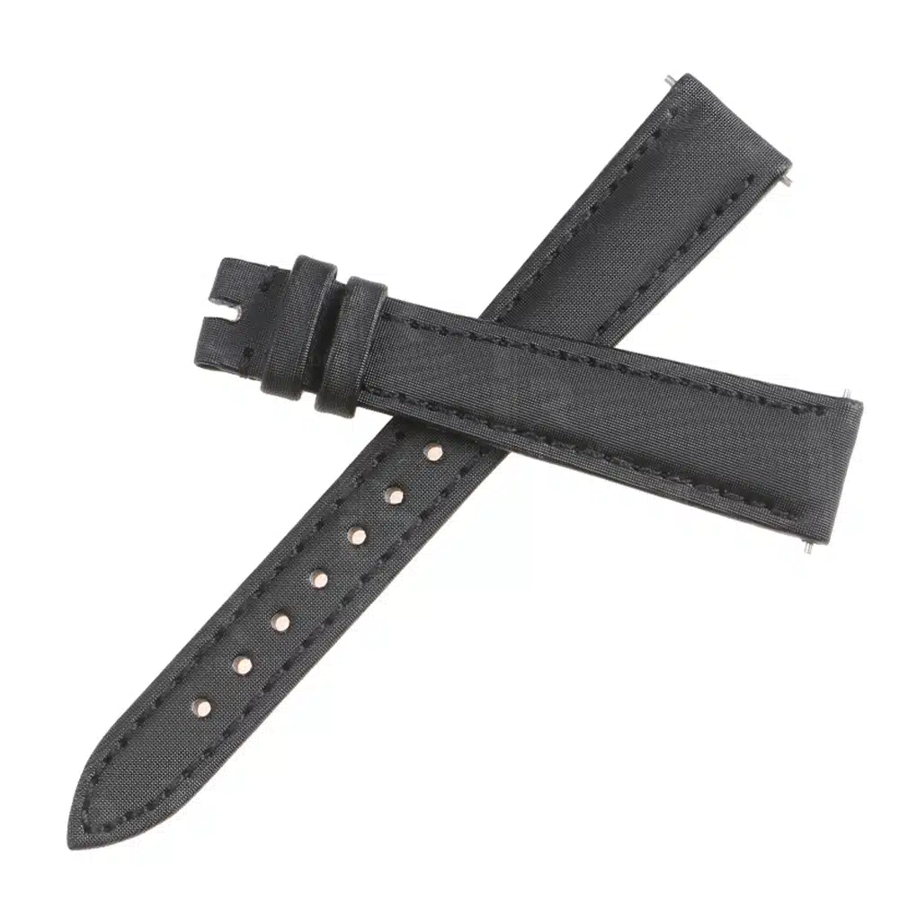 Buy Custom Blancpain Ladies 6102-4628-95A Black satin leather watchbands for – Replacement watch strap