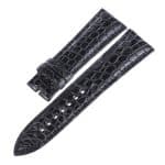 Buy replacement black round scale alligator leather watchband for Cartier Santos 100 strap 21mm 23mm 24mm