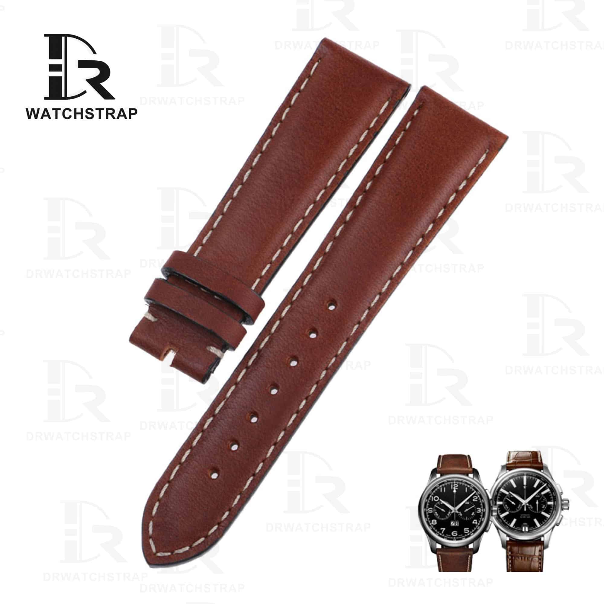 Buy custom brown leather replacement straps for Zenith watch 21mm strap