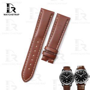 Buy Replacement Brown leather watch band for Zenith Pilot type 21mmm straps (1)