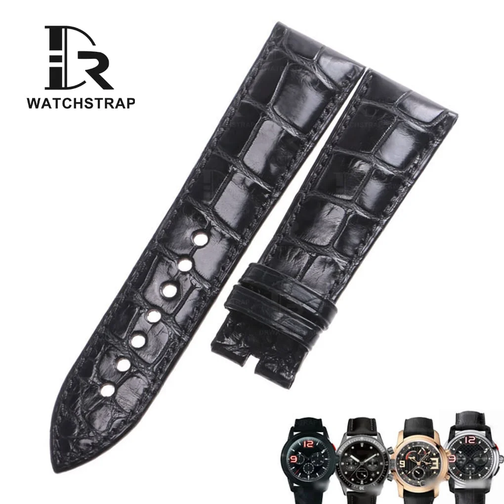 Buy custom Blancpain Creation 8841 Fifty Fathoms Black leather strap handmade Watchbands