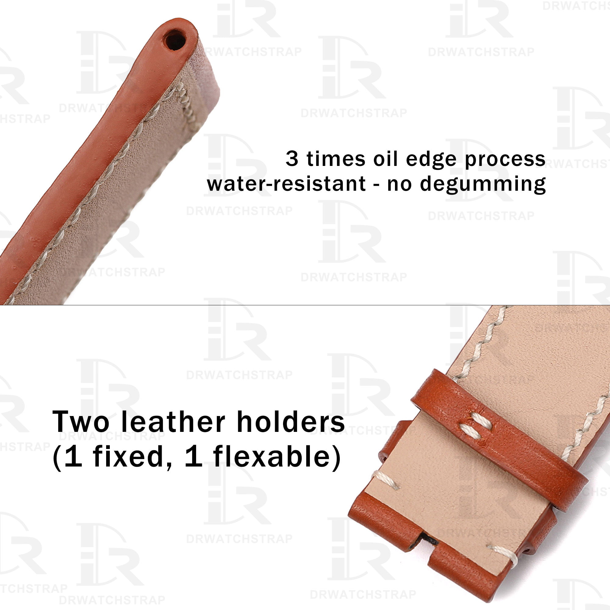 Buy custom brown calfskin leather replacement strap for Zenith Big Pilots watch 23mm 24mm watch bands (3)