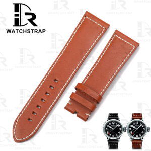 Buy custom brown calfskin leather replacement straps for Zenith Big Pilots watch 23mm 24mm watch bands (1)