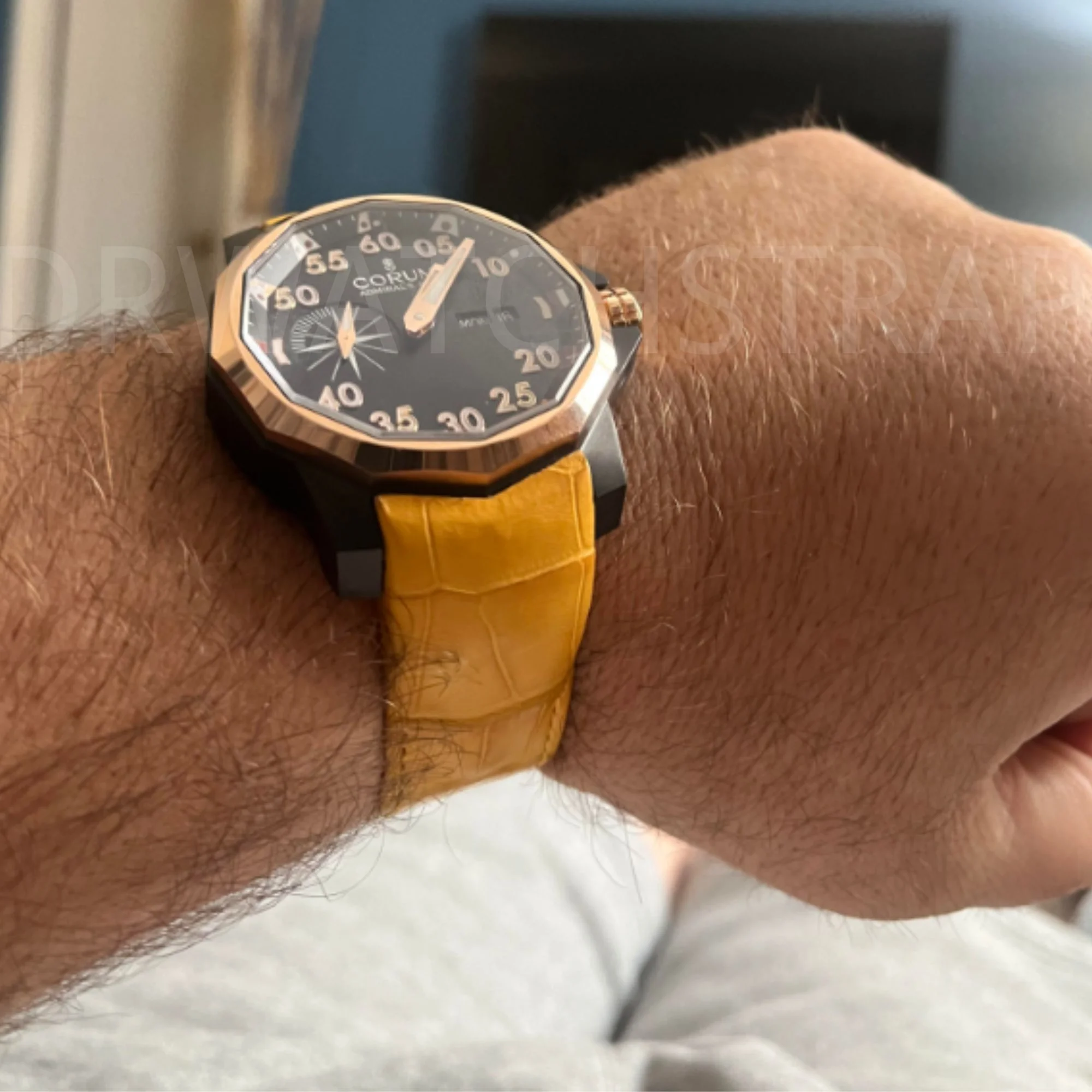 Corum Admirals Cup yellow leather strap replacement