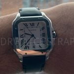 Cartier Santos Large QuickSwitch blue leather alligator watch strap