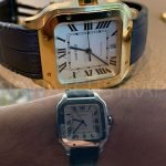 Cartier Santos Large QuickSwitch green leather alligator watch band (2)